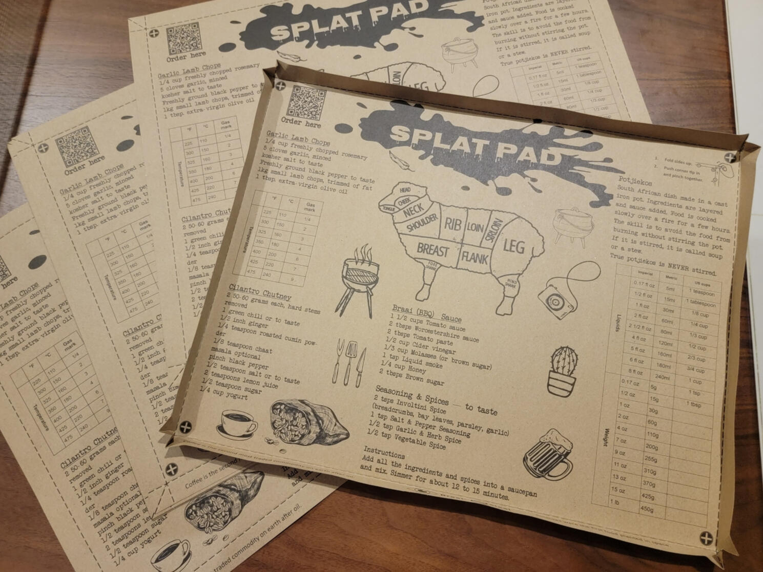 Folded edges prevent runoff.